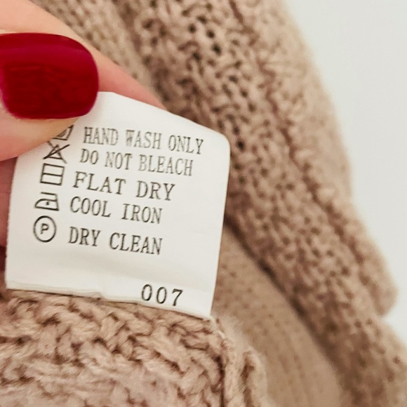 Neutral Mauve Tan Knit Open Cardigan Sweater with Deep Front Pockets - Picture 13 of 13